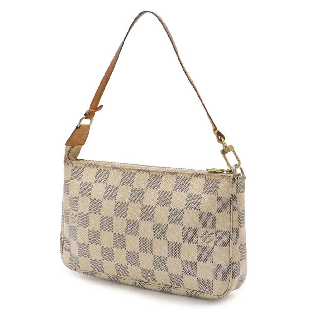 LOUIS VUITTON Damier Azur Pochette Accessory Bag Pouch Handbag Shoulder N51986 - Picture 3 of 9